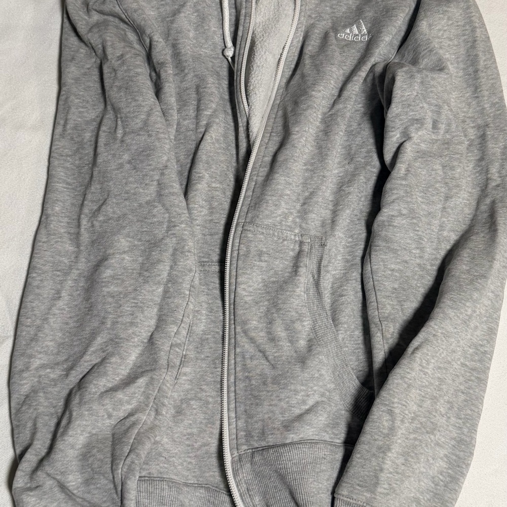 Adidas womens Gray zip up hoodie